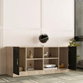 Dulap multifunctional, Locelso, Vario F, 139.8x61.8x46.3 cm, Stejar / Negru