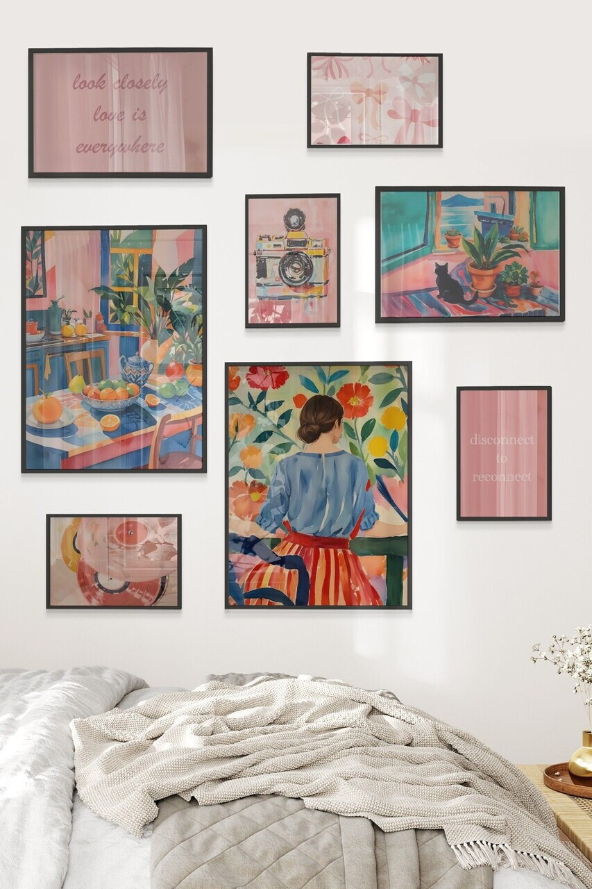 Tablou decorativ, Çgs-077-Black-Byk, Lemn masiv, Față: 100% PVC STICLĂ, Multicolor - view 2