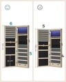 Cabinet pentru bijuterii cu oglinda si fixare usa/perete Songmics, 36.7 x 10 x 120 cm, PAL, maro