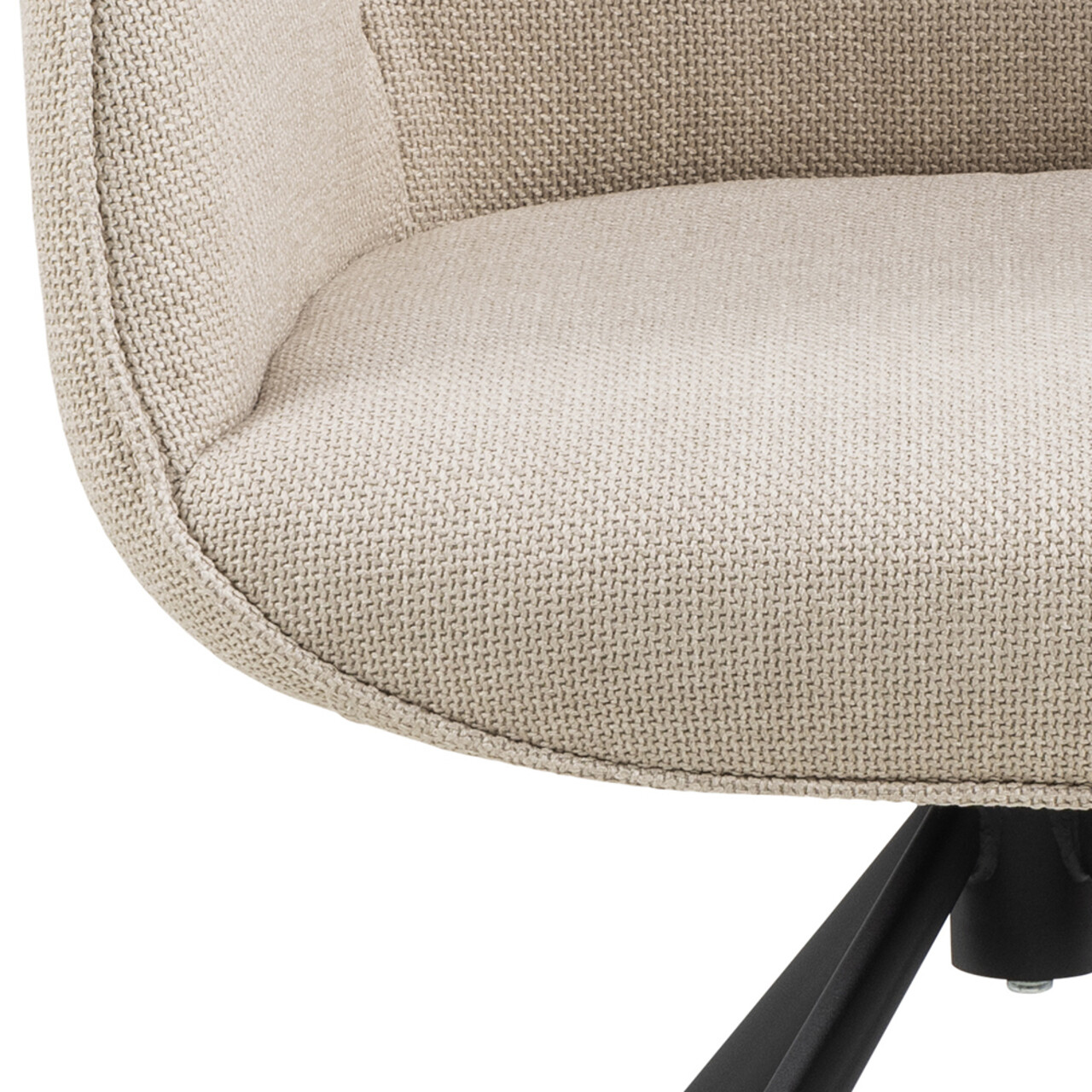 Scaun Aura, Actona, 62x61x90 cm, rotativ, tesatura structurata/otel, bej