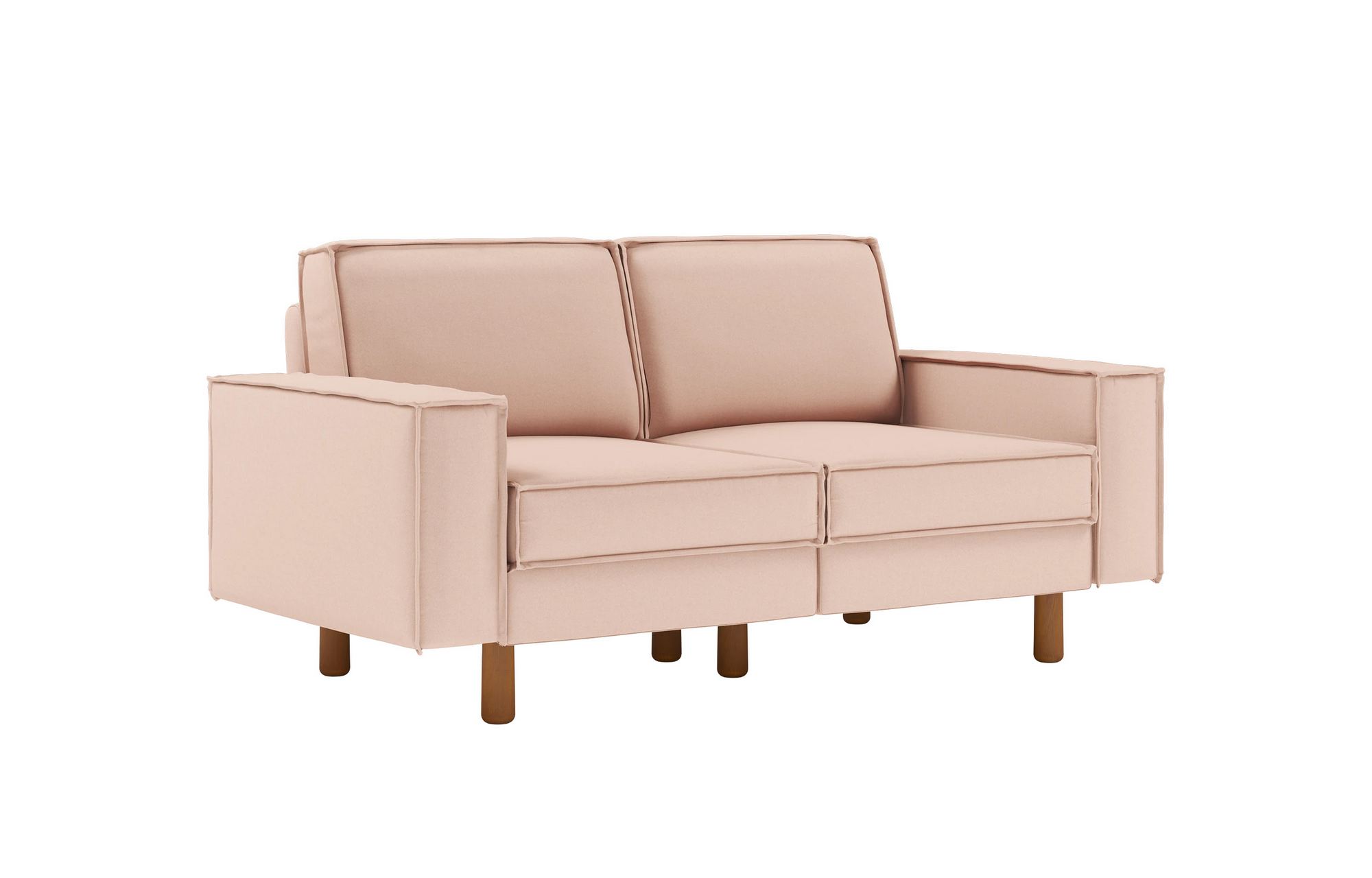 Canapea 2 locuri, Atelier del Sofa, 918CMF1213, Cadru: 100% OȚEL, Somon / Nucă