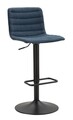 Set 2 scaune de bar Lift High Navy, Mauro Ferretti, 43x49.5x85.5 cm, inaltime ajustabila, fier/poliester, negru/albastru