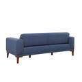 Canapea extensibila cu 3 locuri, Unique Design, 867UNQ1367, Lemn de carpen, Albastru inchis