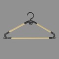 Set 3 umerase, Seowood, 20 x 43 x 1.5 cm, lemn solid, natur/negru