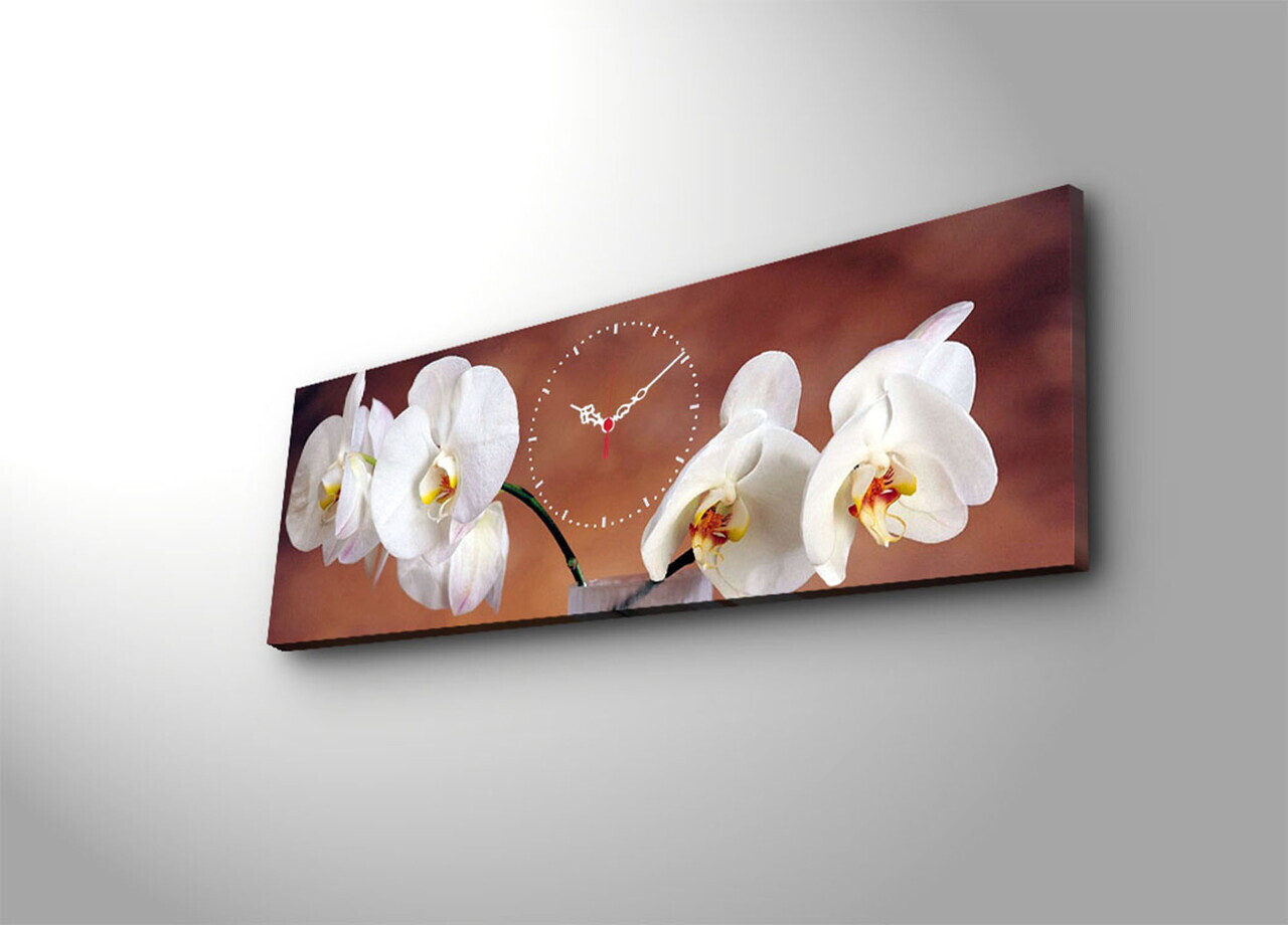 Ceas de perete, 3090CS-28, PÂNZĂ DIN PIELE ÎNTOARSĂ, 30 x 90 cm, Multicolor — imaginea 3