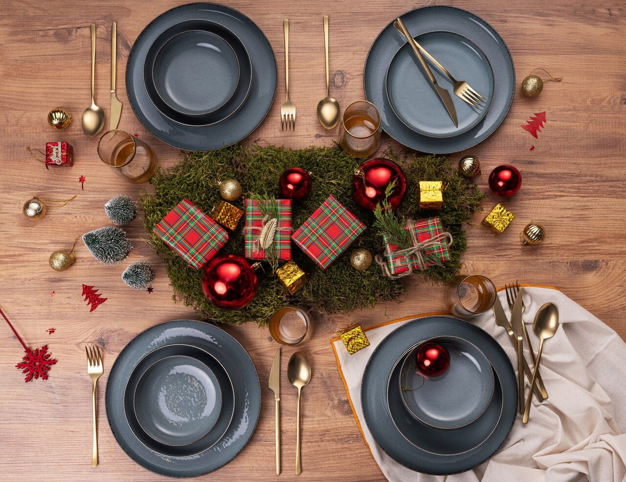 Serviciu de masa Rekitchen 513RKT1102 Portelan  Placă de serviciu: 27 x 27 x 25 cm (6 bucăți) Albastru