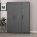 Dulap pentru haine, Minerva, Kale Anthracite, 135x190x52 cm, PAL, Antracit