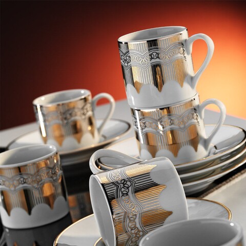 Set de cafea Kutahya Porselen, RU12KT4307048, 12 piese, portelan