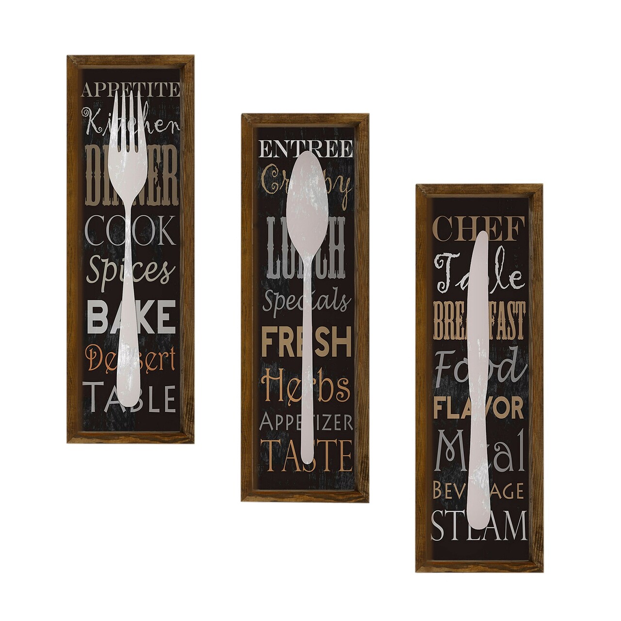 Set 3 tablouri decorative, KZM390, MDF, Imprimat UV, Multicolor - 1 | YEO