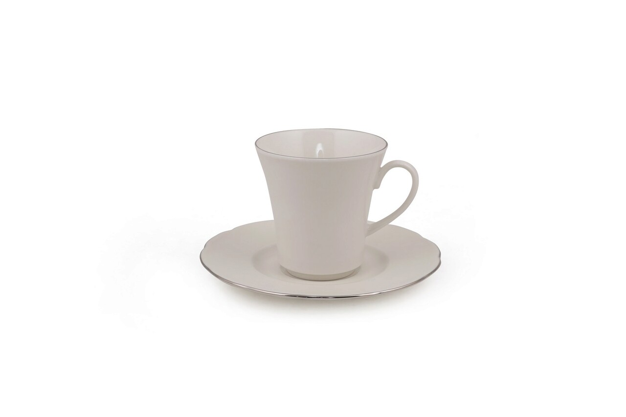 Serviciu de masa, Kütahya Porselen, 710KTP2875, Portelan , Bol pentru supă: 25 x 25 x 10 cm (1 bucată), Alb / Argintiu