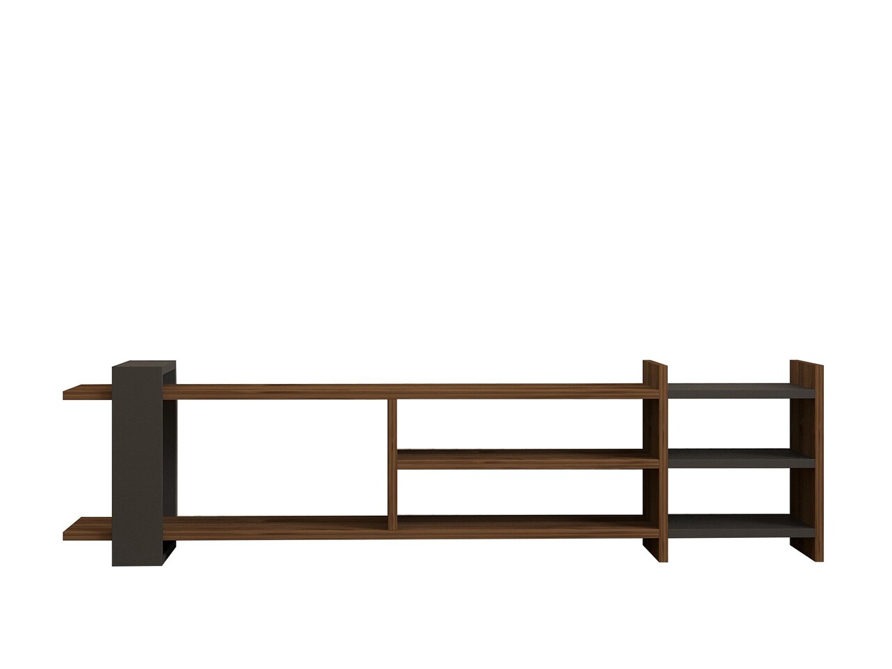 Comoda TV, Hanah Home, Zeyna, 156x40x29.6 cm, Nuc / Antracit - view 5