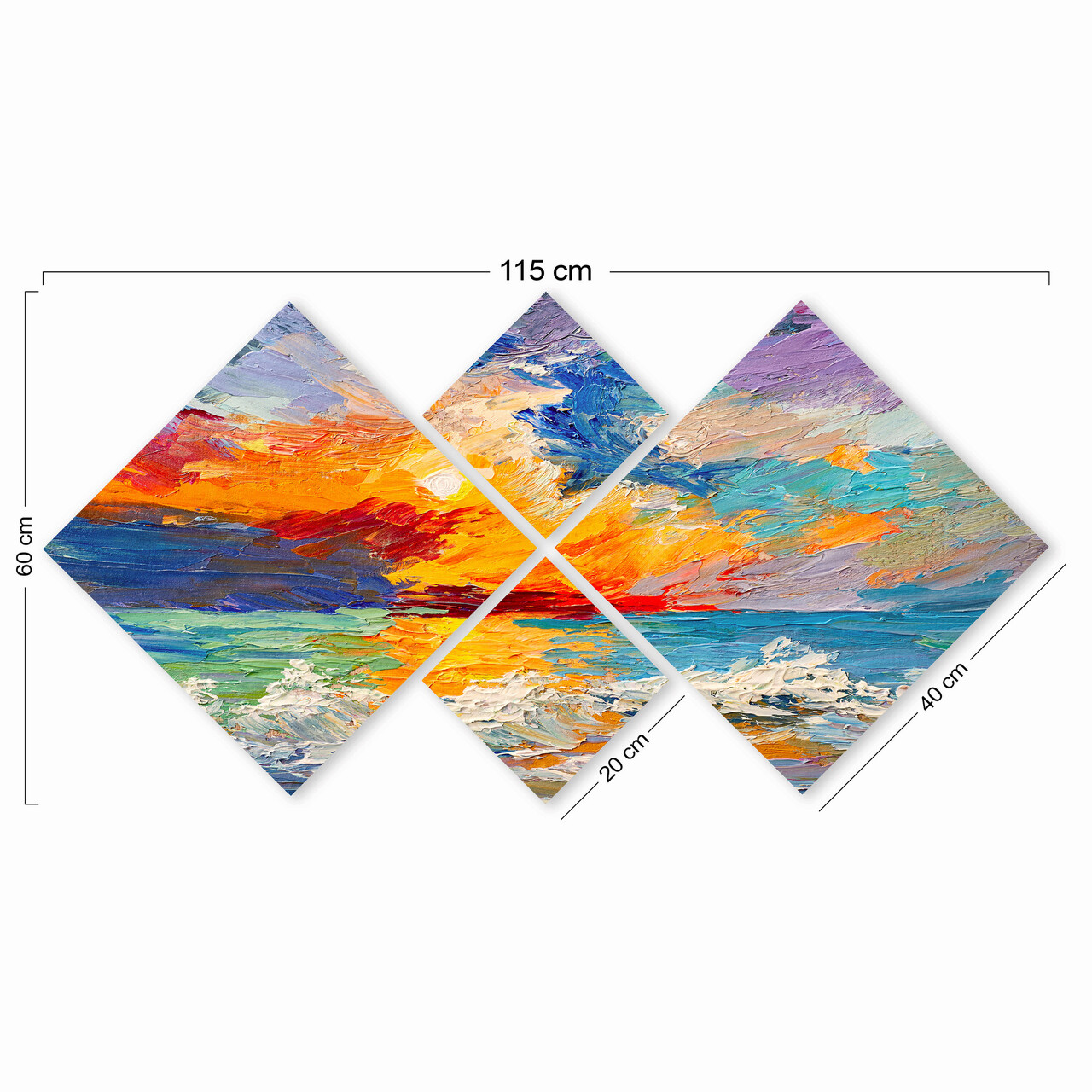 Set 4 tablouri decorative, 4MDF604054886, MDF, Imprimat UV, Multicolor