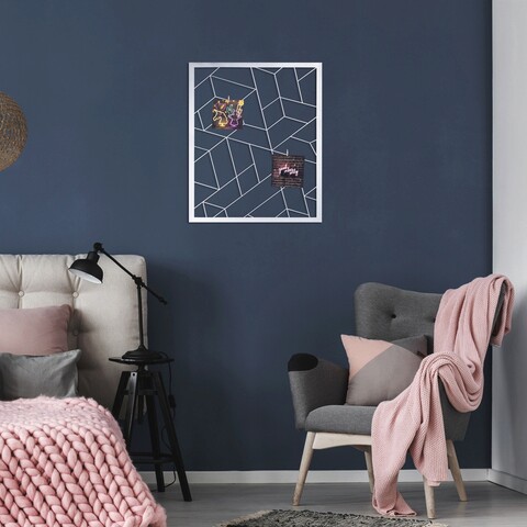 Decoratiune de perete, moodboard 2, metal, dimensiune: 50 x 60 cm, argintiu