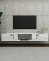 Comoda TV, Olivia, Aredam, Alb / Argintiu