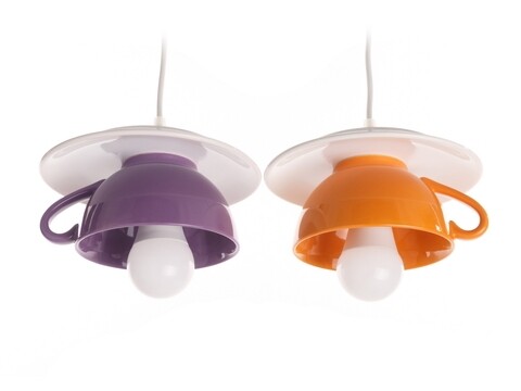 Lustra afternoon tea, deco republic, e27, 2x60w, ceramica, portocaliu/mov