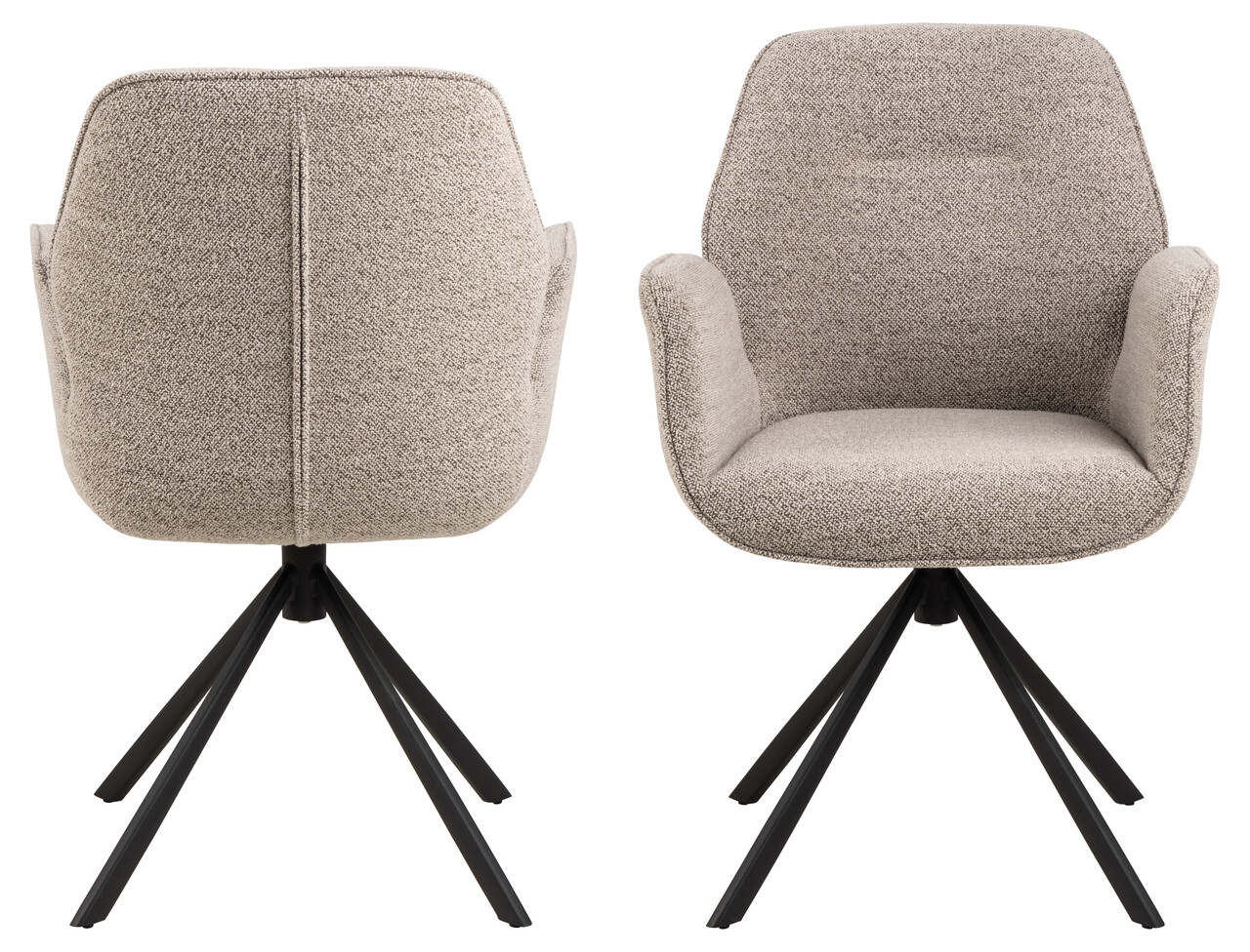Scaun Aura, Actona, 62x61x90 cm, rotativ, tesatura Boucle/otel, bej - view 7