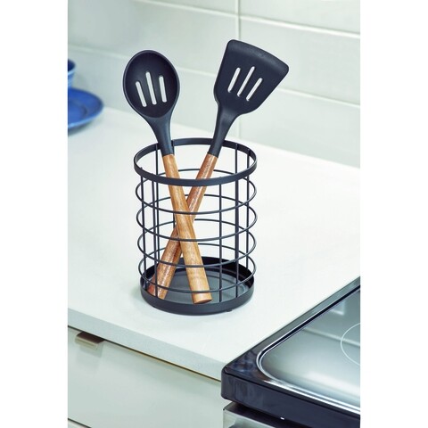 Suport pentru ustensile de bucatarie austin, idesign, 15x18 cm, negru mat