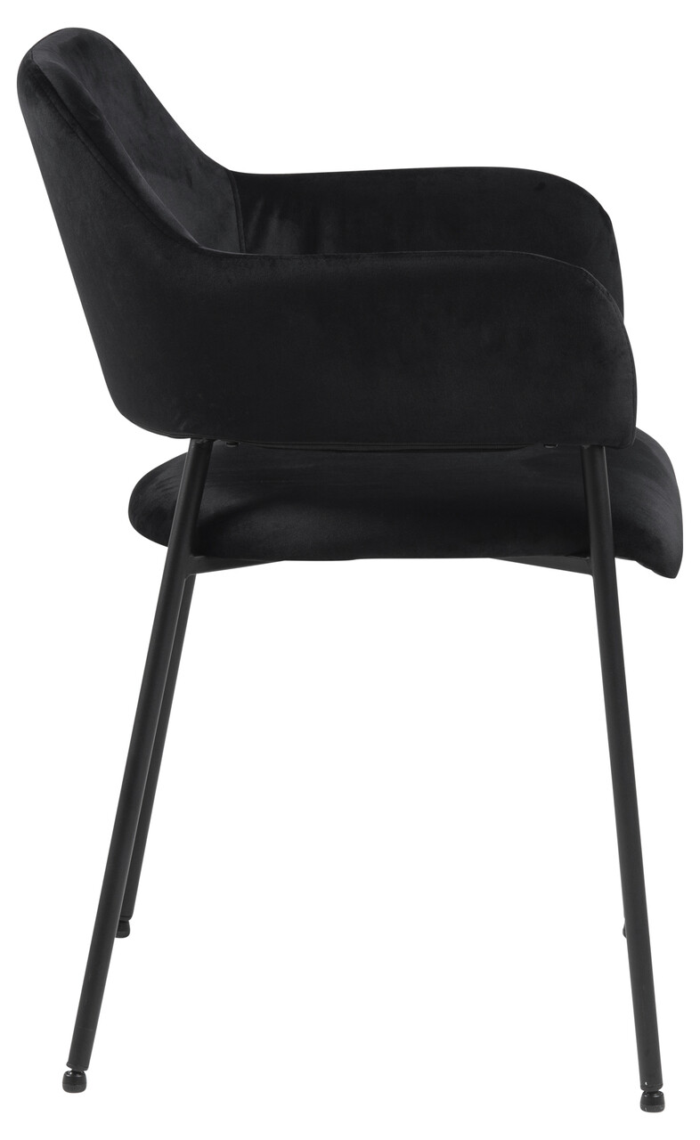 Scaun Lima, Actona, 54x55x82 cm, catifea/otel, negru - view 11