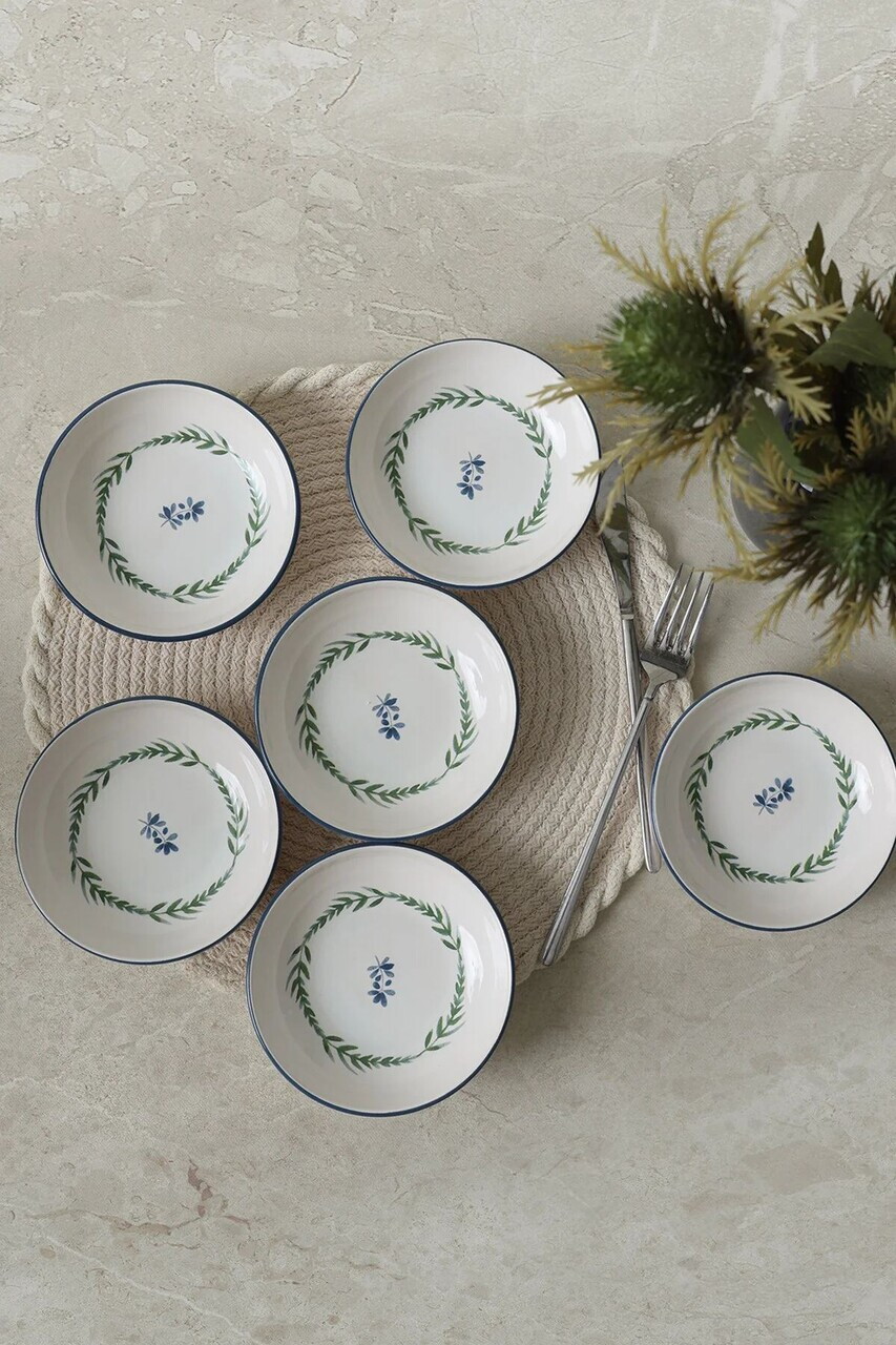 Set boluri pentru sos, Hermia, 275KRM2012, Ceramica, Alb / Bleumarin / Verde - view 4