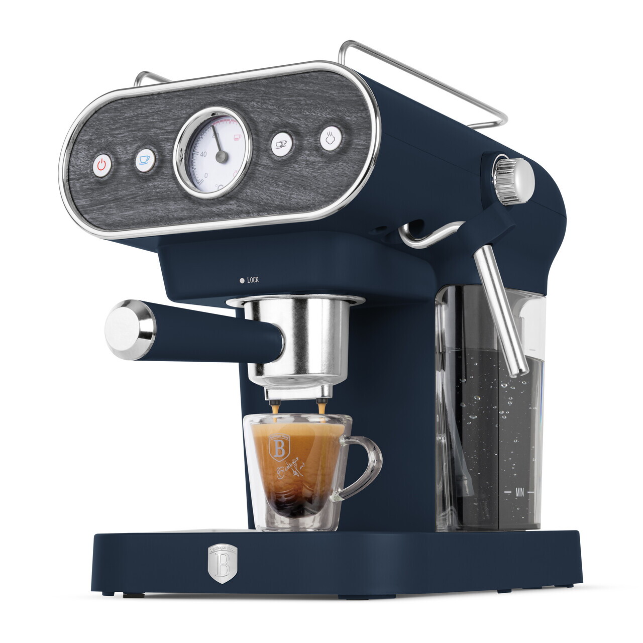 Espressor 3 in 1 Berlinger Haus, Deep Sea, 950W, 23x26.5x30.5 cm, inox, albastru mat/natur - view 3