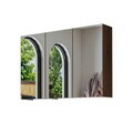 Dulap de baie cu oglindă, Hanah Home, 2214, 90x60x14.2 cm, MDF, Maro