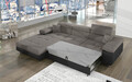 Coltar extensibil stanga 4 locuri ELTAP, Armd-15, Armando, 289x203x85 cm, lemn/poliester, gri/negru