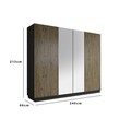 Dulap pentru haine, Cordelia, FRN-9022, Lemn / Negru / Pin Atlantic
