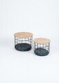 Set masute de cafea, Hanah Home, Ligna, Pin Atlantic / Negru