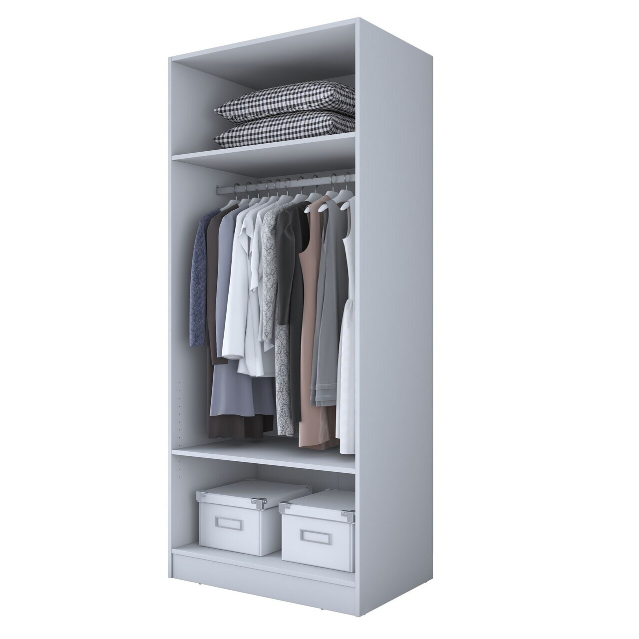 Dulap pentru haine, Hanah Home, BA203, 90x210x57.5 cm, PAL melaminat, Alb - view 9