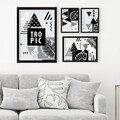 Set 4 tablouri decorative, SET_005, Lulu, 17x22 cm/24x29 cm/34x44 cm, plastic