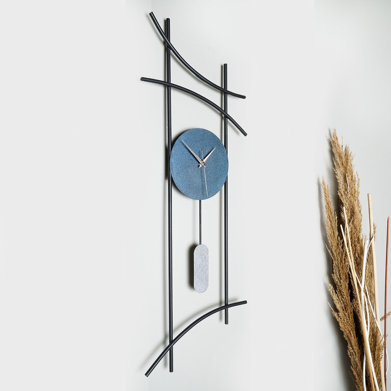 Ceas de perete Ken Diametru: 75 cm Albastru gri