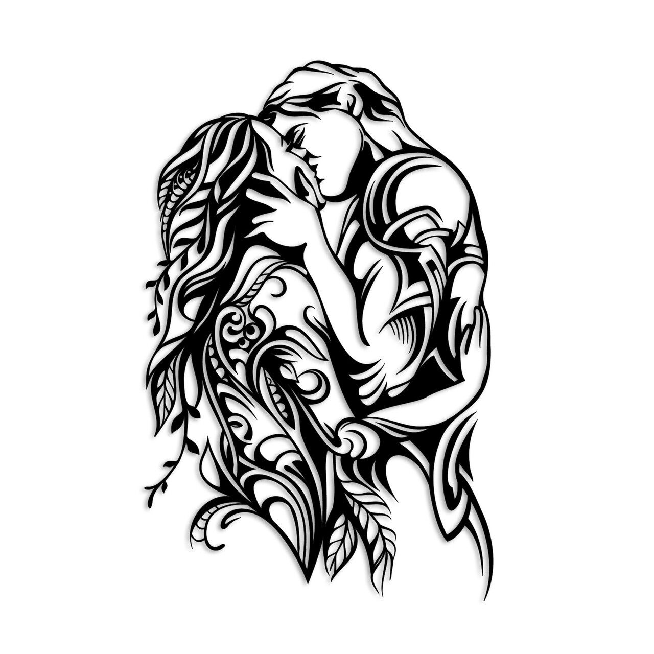 Decoratiune de perete, Kiss, Dimensiuni: 78 x 50 cm, Negru — imaginea 5