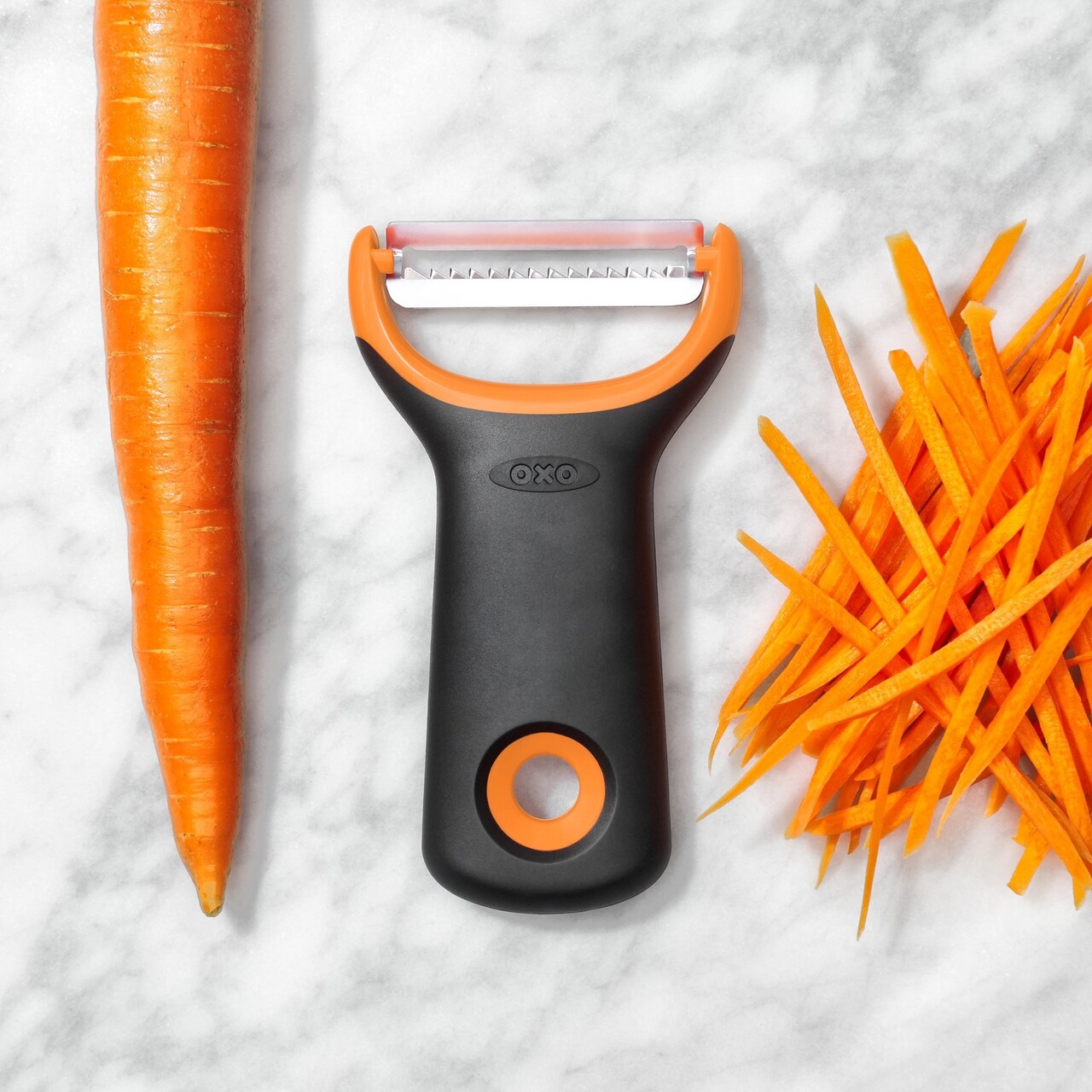 Decojitor Julienne, inox, Portocaliu, "Good Grips" - OXO - imagine 6