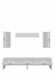 Comoda TV, Hanah Home, Ilay, 180x41x30 cm, Alb / Argintiu