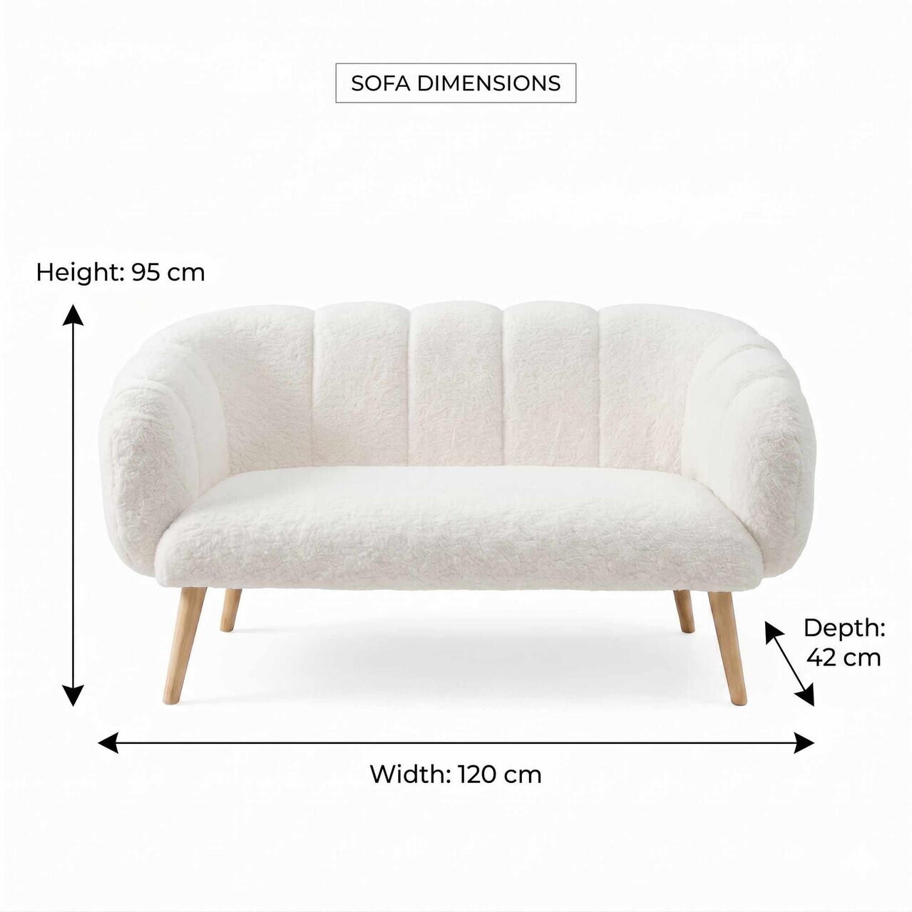 Canapea 2 locuri, Atelier del Sofa, 251BLS1153, PAL, Alb — imaginea 4