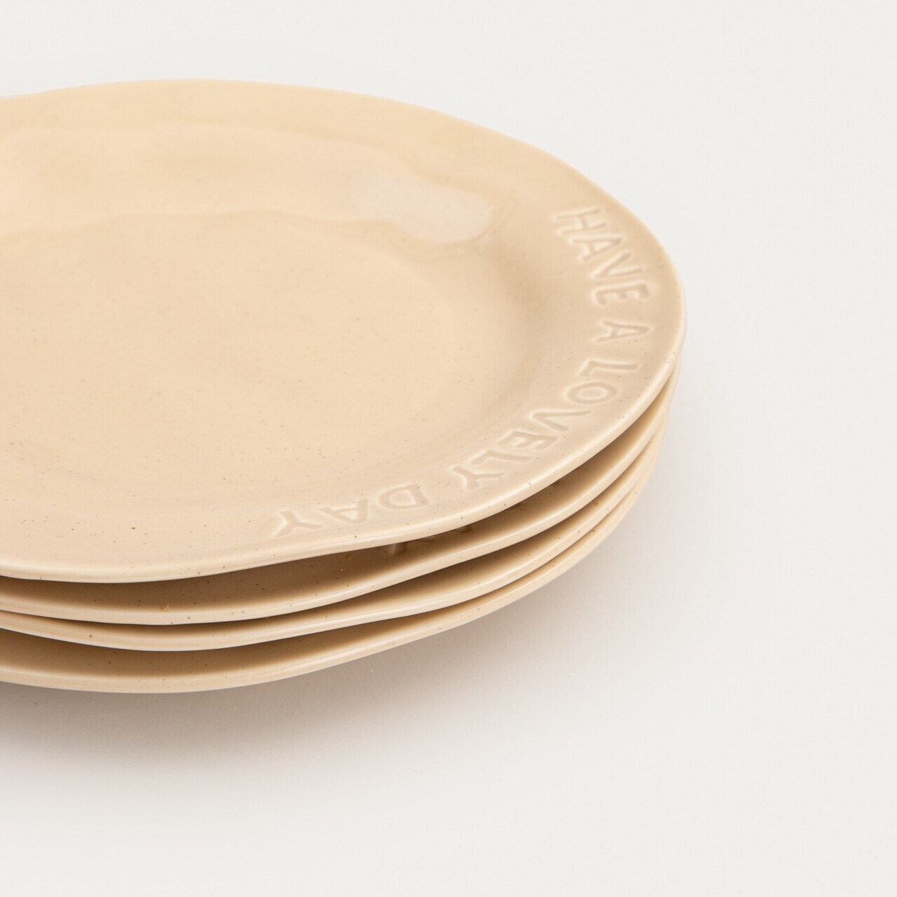 Set 4 farfurii desert Isernia, Homla, 20 cm, portelan, bej - view 5