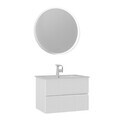 Set Dulap de Baie cu Chiuvetă și Oglindă (2 Piese), Hanah Home, Moonlight 70 v2, Alb mat