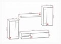 Mobilier pentru Living  Odessa II, Bedora, 1 x Polita, 1 x Comoda, 1 x Dulap, 1 x Dulap suspendat