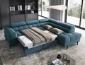 Coltar extensibil dreapta 5 locuri ELTAP, RT-40AMO, Ferucce, 276x200x93 cm, lemn/poliester, albastru