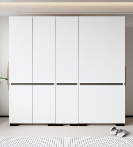 Dulap pentru haine, Hanah Home, Floransa 225, 225x210x52 cm, PAL, Alb / Antracit