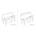 Bancheta cu spatar, Vina 1053-2, Vella, Anthracite, Walnut, 110x40x85 cm