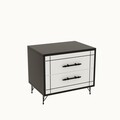 Noptiera, Kalune Design, Night, 50x55x40 cm, PAL, Alb/Negru