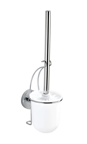 Perie de toaleta cu suport autoadeziv, Wenko, Milazzo Vacuum-Loc®, 10 x 36.5 x 12 cm, inox mezoni.ro imagine 2022 by aka-home.ro