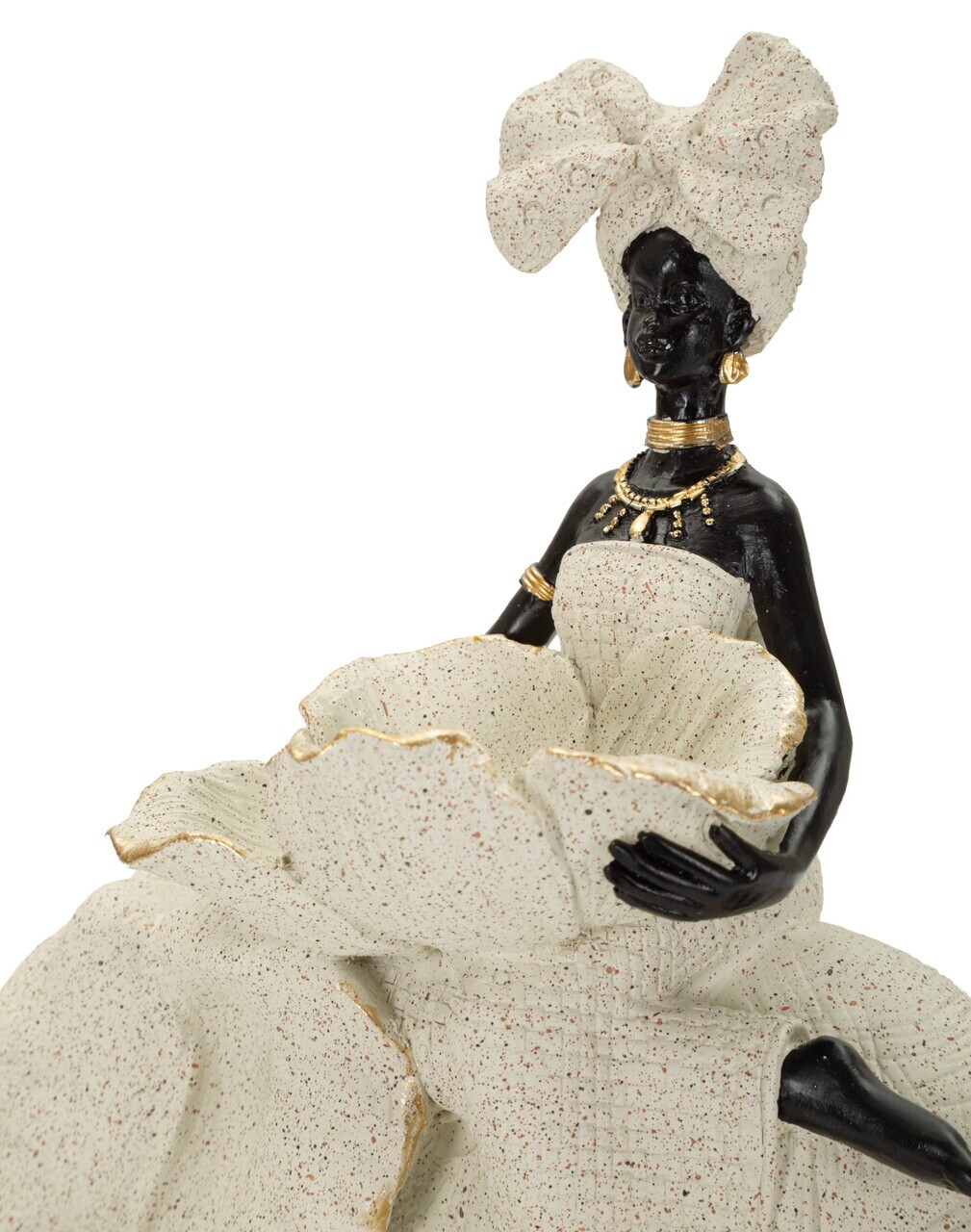 Statueta / figurina decorativa, Mauro Ferretti, African Woman on Elephant, 19.5x8x12 cm, polirasina, nisip - view 5