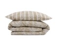 Lenjerie de pat dubla Super King, 3 piese, 220x260 cm, 50x80 cm, 100% bumbac ranforce, Beverly Hills Polo Club, BHPC 013, crem