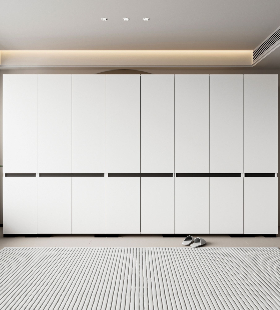 Dulap pentru haine, Hanah Home, Floransa 360, 360x210x52 cm, PAL, Alb / Antracit