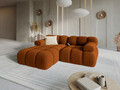 Coltar modular stanga 3 locuri, Bellis-51, Micadoni Home, 188x155x70 cm, catifea, teracota