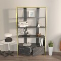 Corp biblioteca, Zena Home, Elena, 93.6x160x31.5 cm, PAL, Negru / Marmură