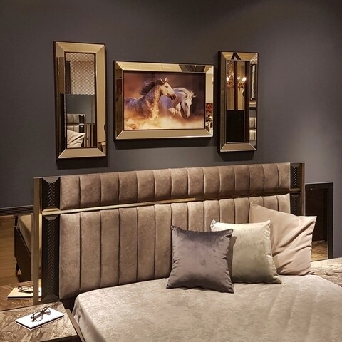 Set tablou si 2 oglinzi decorative T804, Neostill, sticla temperata, 50 x 70 cm/30 x 70 cm mezoni.ro