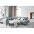 Coltar extensibil dreapta 4 locuri ELTAP, RT-100SAV, Noble, 255x201x100 cm, lemn/poliester, albastru